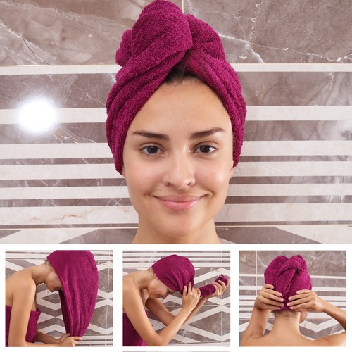 Frottee haar turban - frottee,