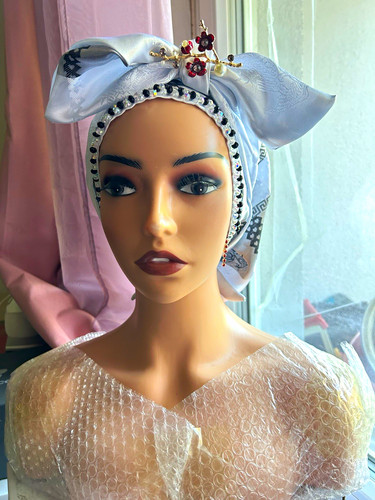 Damen turban kopftuch weiß - damen,