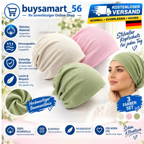 Piece chemo hat turban - 3-piece,